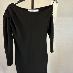 IRO Sophisticated Black Off-Shoulder Dress